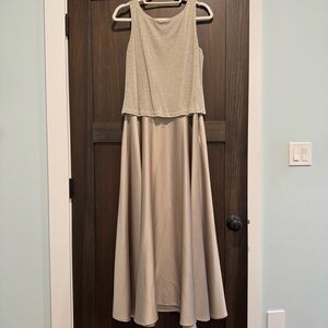 Arianna By Rachel Kaye Gold Floor Length Dress Gown STUNNING!